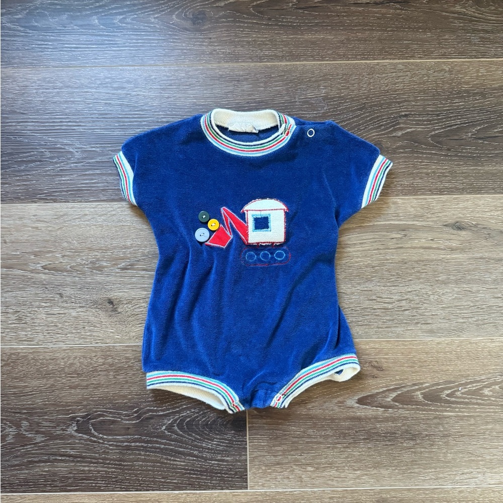 Vintage velour baby boat onesie